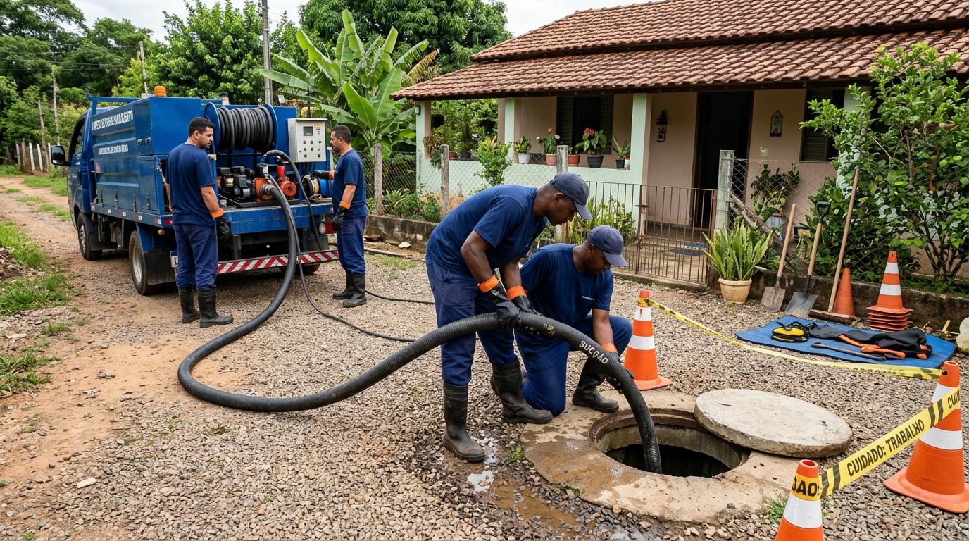 Equipe de desentupimento de fossa em Brasília-DF